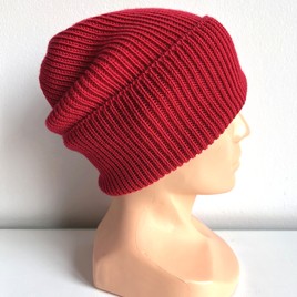 Beanie czapka z wełny merino VARELLA 100% Baby Merino 16 Czerwony