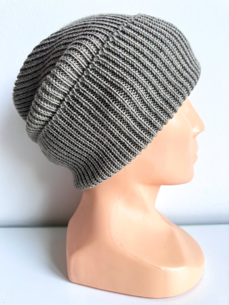 Beanie czapka z wełny merino VARELLA 100% Baby Merino 57 Szaro-Brązowy