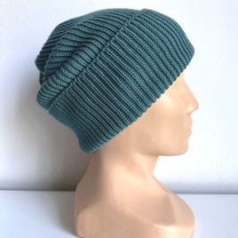 Beanie czapka z wełny merino VARELLA 100% Baby Merino 47 Morze Północne