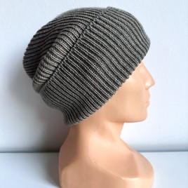 Beanie czapka z wełny merino VARELLA 100% Baby Merino 57 Szaro-Brązowy