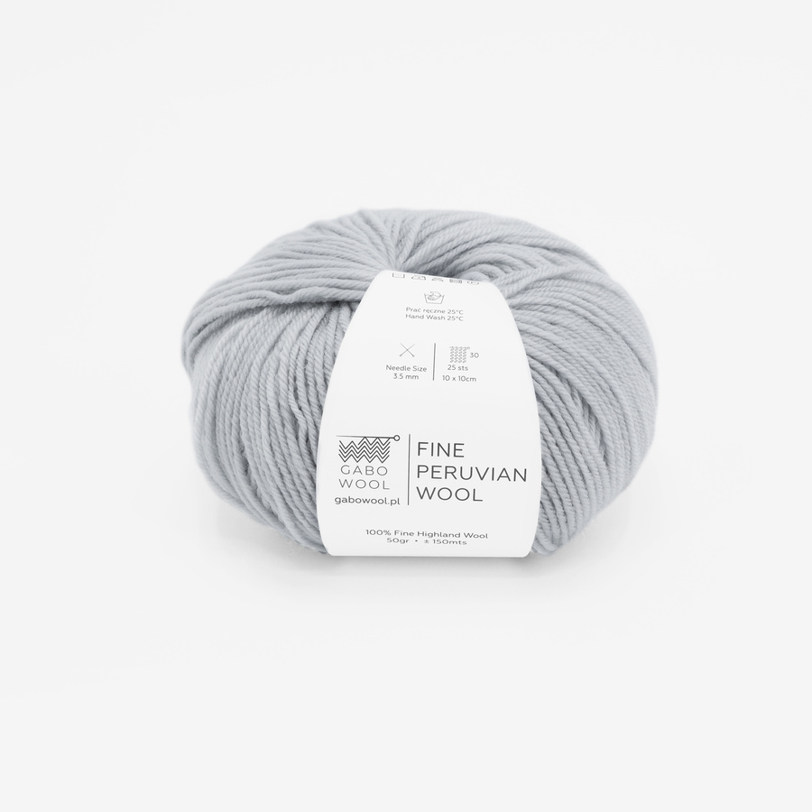 Włóczka GaboWool Fine Peruvian Wool 8307 Popiel