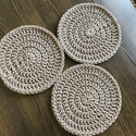 Podkładka pod talerz ze sznurka bawełnianego 30 cm ciemny beż