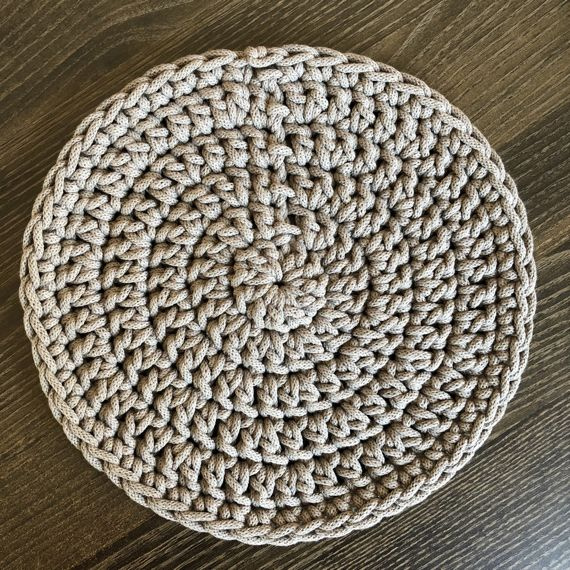 Podkładka pod talerz ze sznurka bawełnianego 30 cm ciemny beż