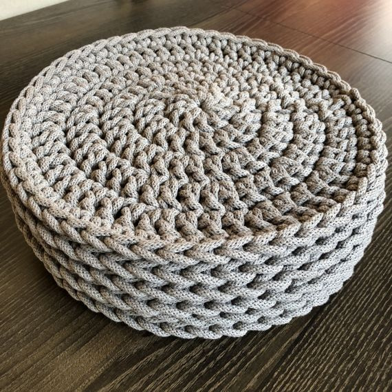 Podkładka pod talerz ze sznurka bawełnianego 30 cm ciemny beż