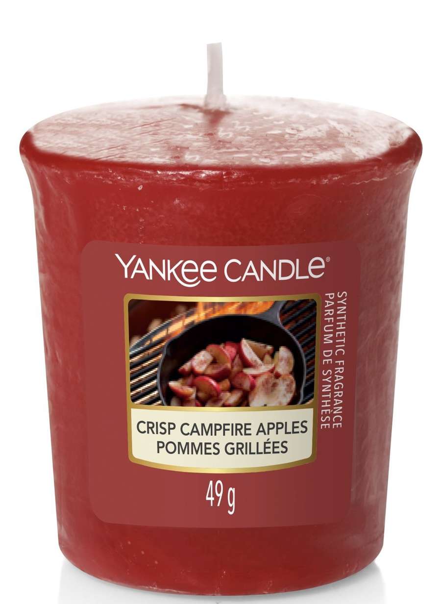 Mała świeczka zapachowa Votive Yankee Candle CRISP CAMPFIRE APPLES